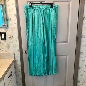 Teal Flowy Beach Pants
